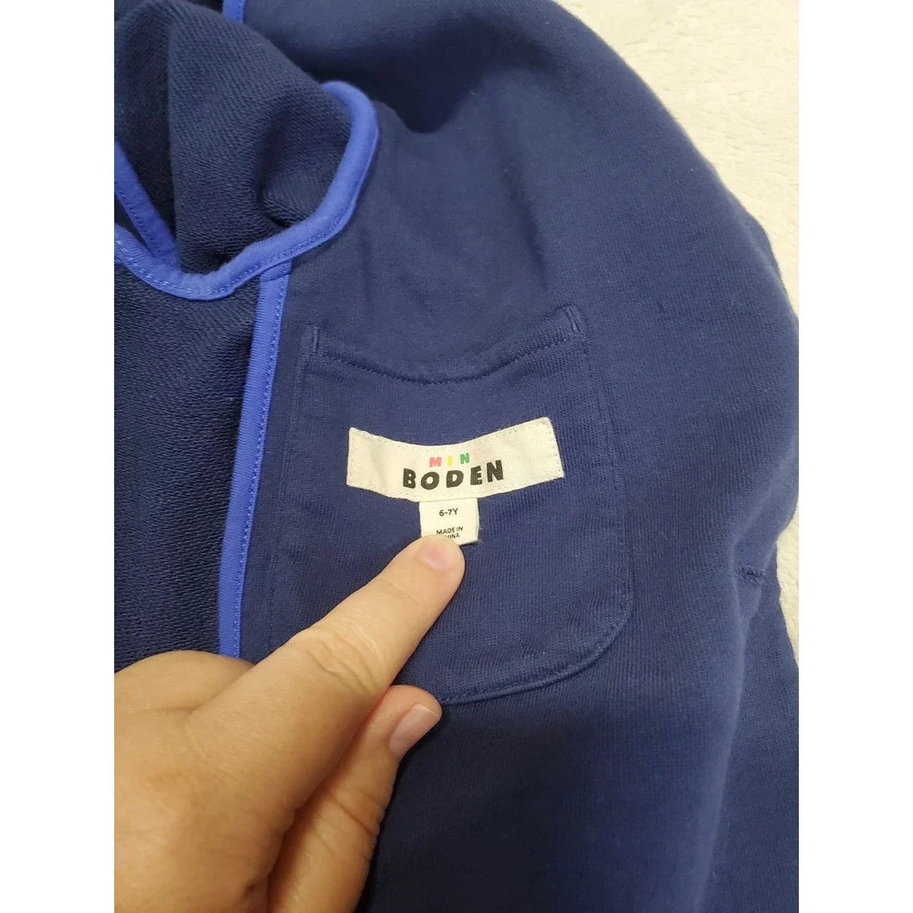 Mini Boden Blue Button Blazer Cardigan 6 7 Classic Preppy Academia Kidcore‎ Cute